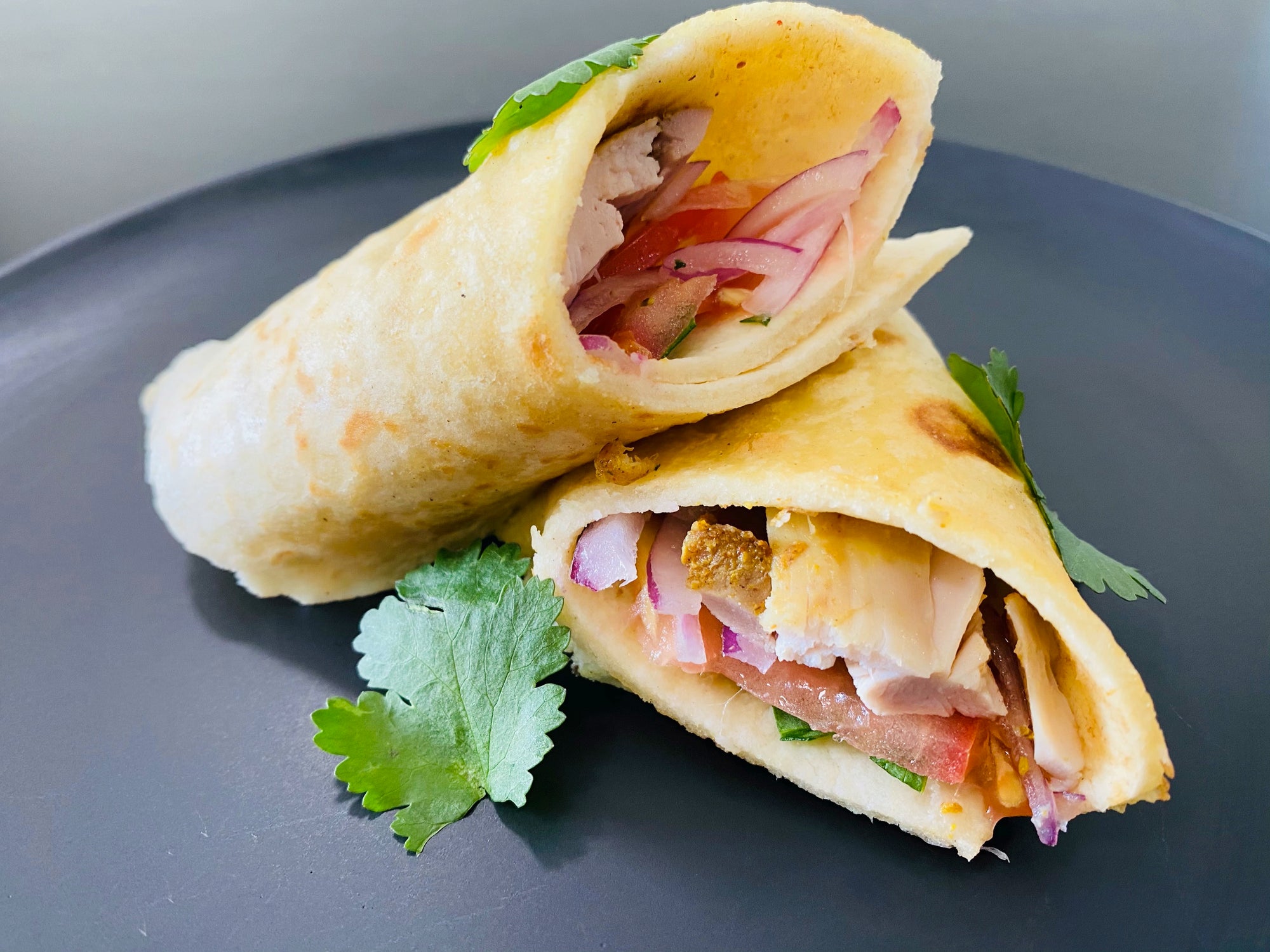 Street-Style Grilled Chicken Kathi Roll Recipe