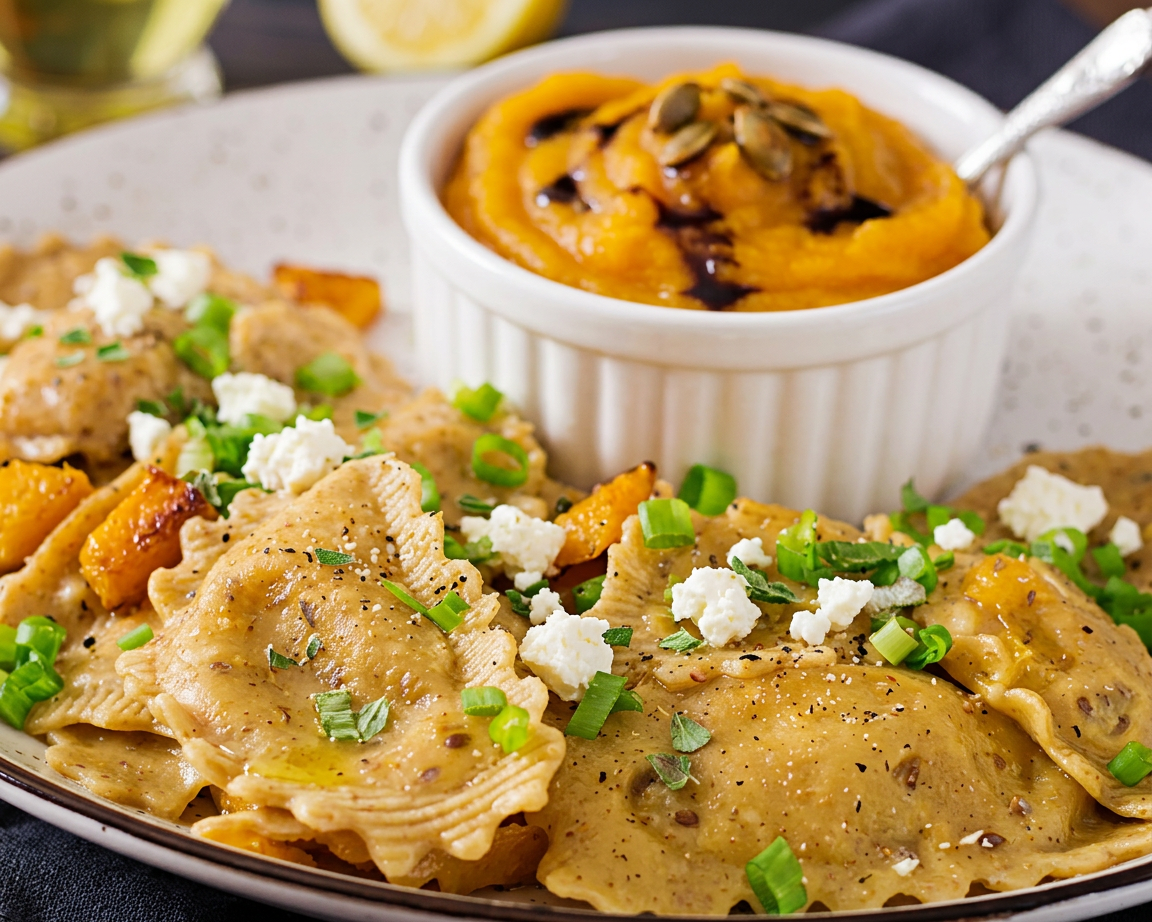 Jap Pumpkin and Feta Ravioli with Burnt Butter Recipe