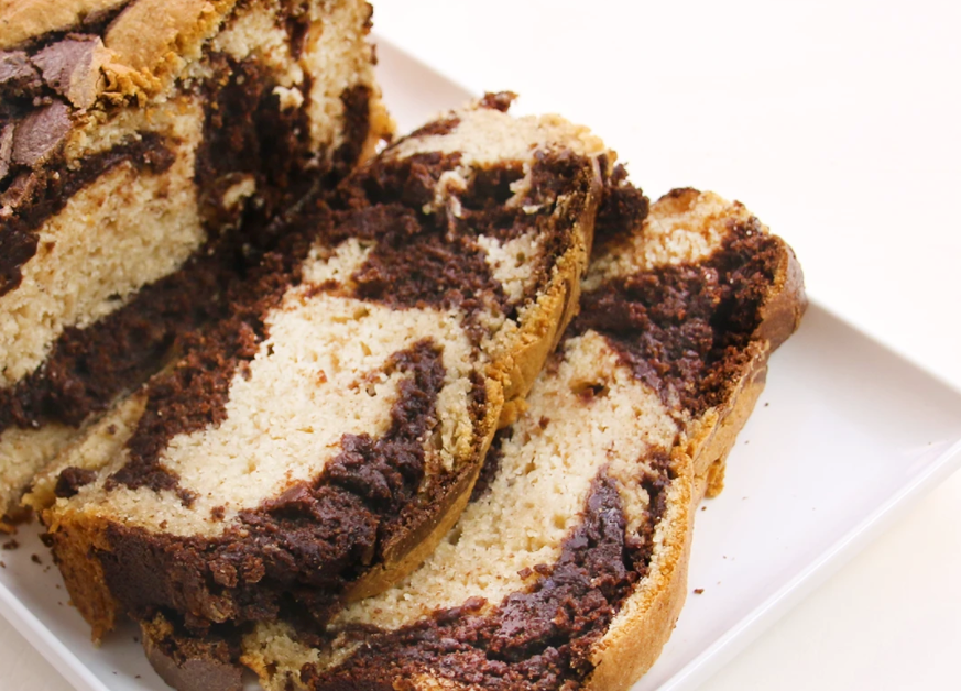 Decadent Gluten Free Banana Chocolate Marble Cake