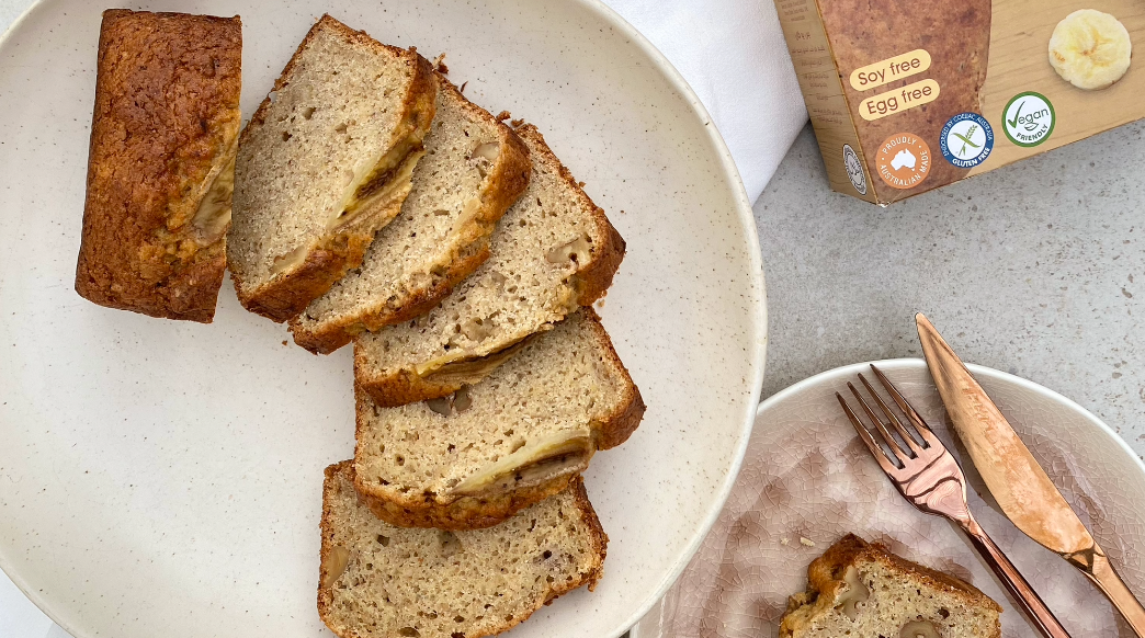Simple Banana Loaf with Walnuts and Whole Banana