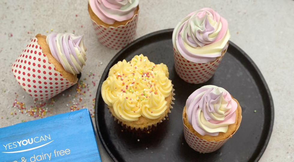 Luxe Vanilla Cupcakes with 2 frostings