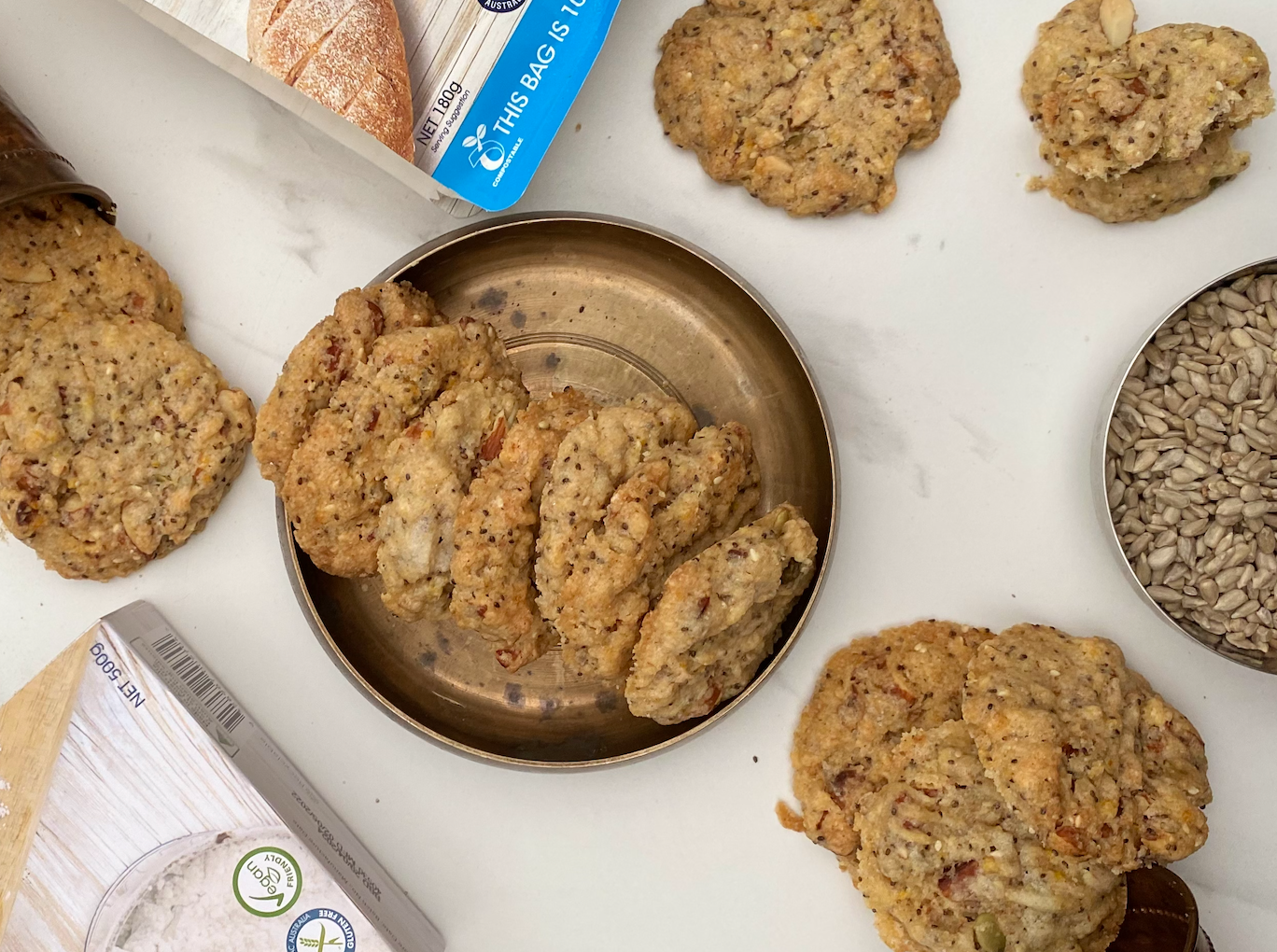 Eggless Three-seed Cookies