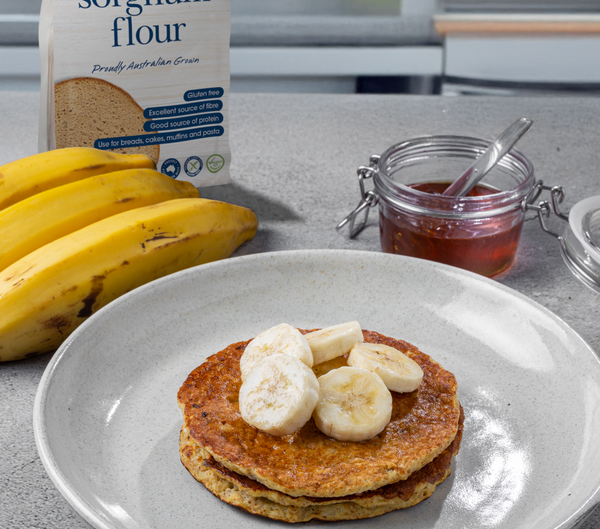 Fluffy Sorghum Banana Pancakes (Gluten Free & Dairy Free)