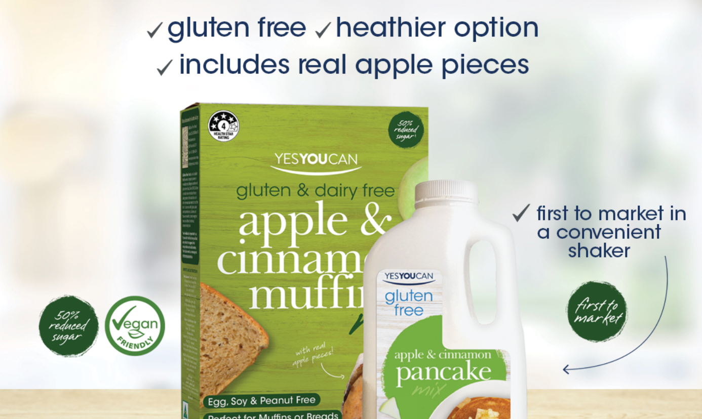 Introducing Apple & Cinnamon Muffin Mix and Pancake Mix by YesYouCan