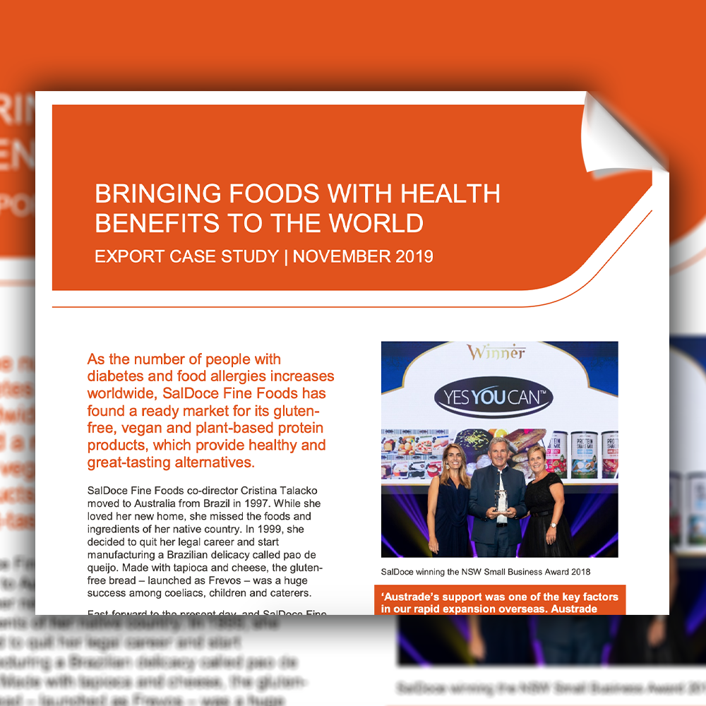 australia trade austrade feature yesyoucan saldoce fine foods case study story gluten free baking coeliac allergen cake cupcake report