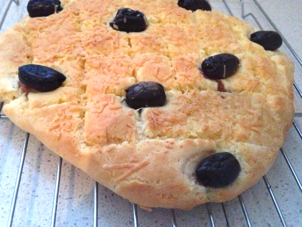 Parmesan and Kalamata Olives Focaccia