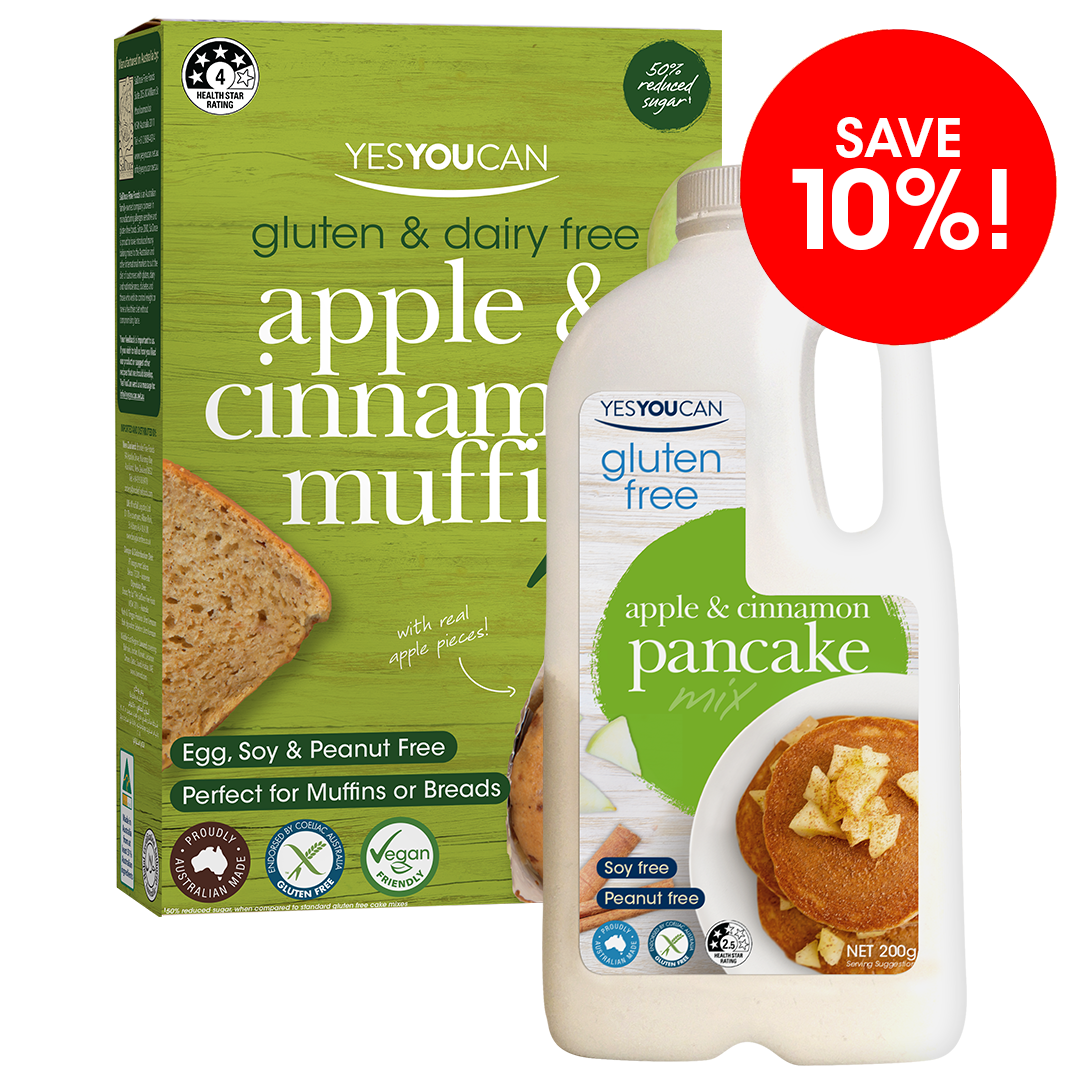 apple and cinnamon bundle muffin and pancake save 10%