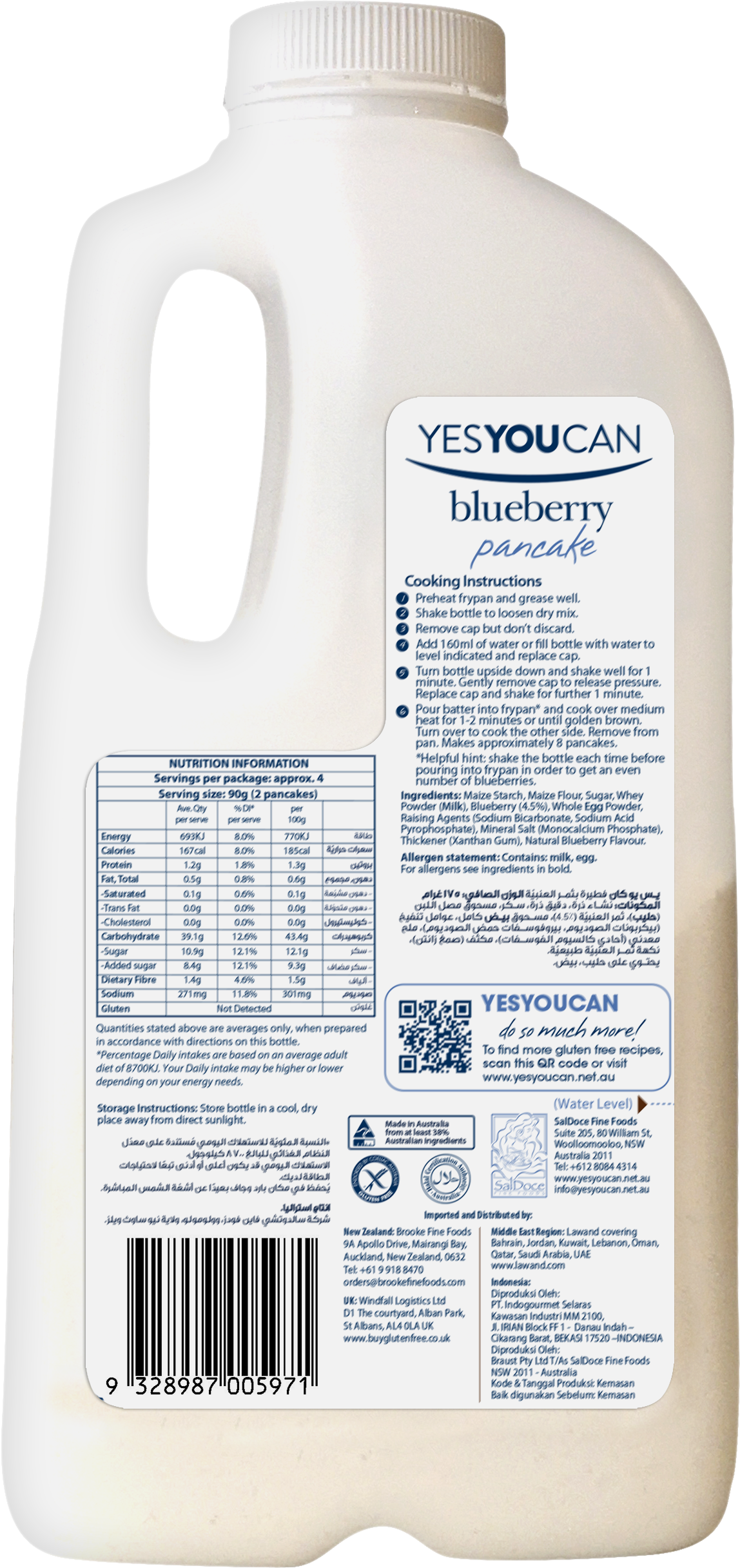  blueberry pancake gluten free yesyoucan front image product photo made in australia