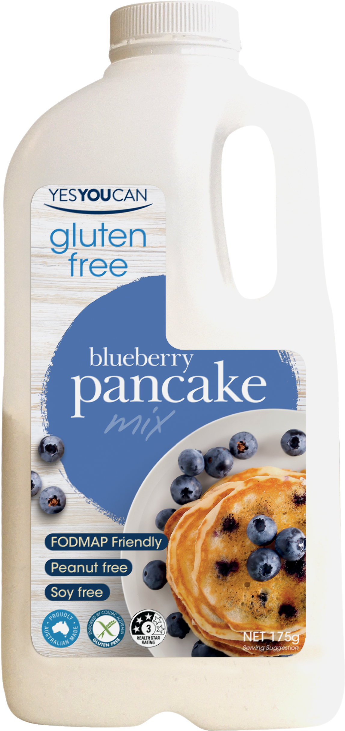  blueberry pancake gluten free yesyoucan front image product photo made in australia