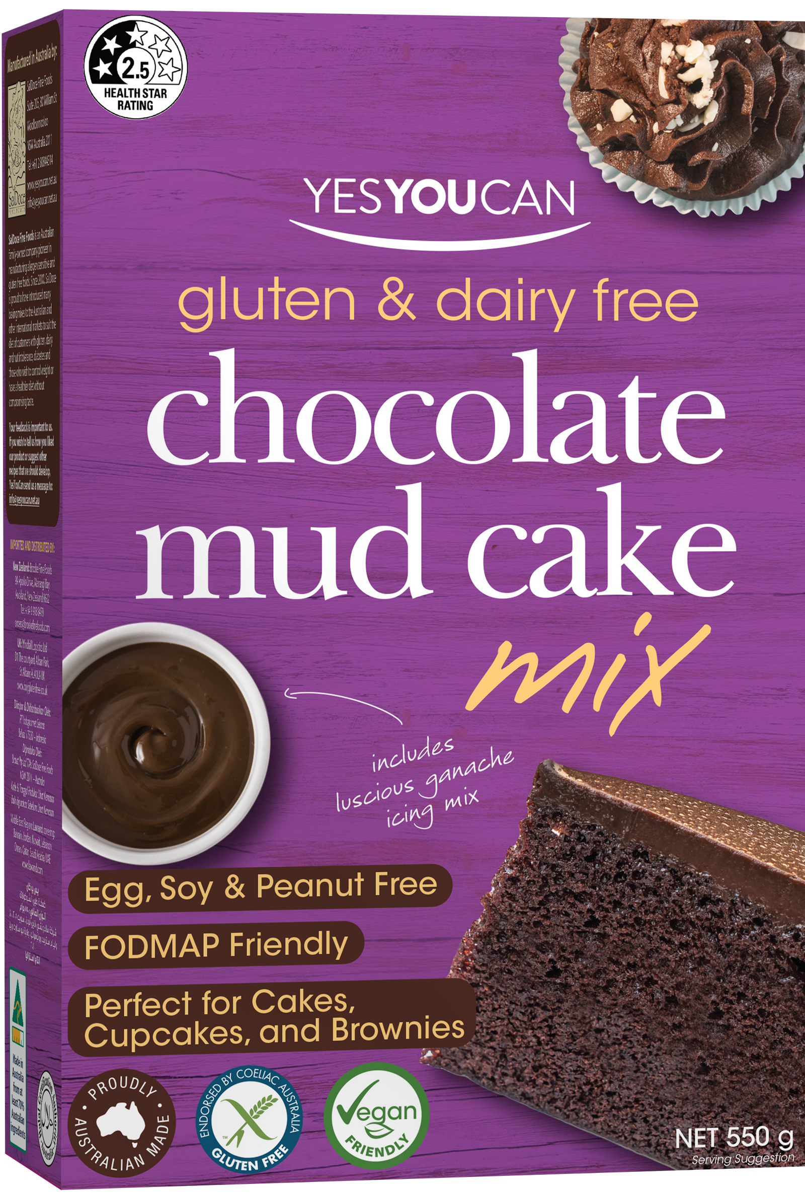 chocolate mud cake yesyoucan australia gluten dairy free egg soy cupcake fodmap friendly