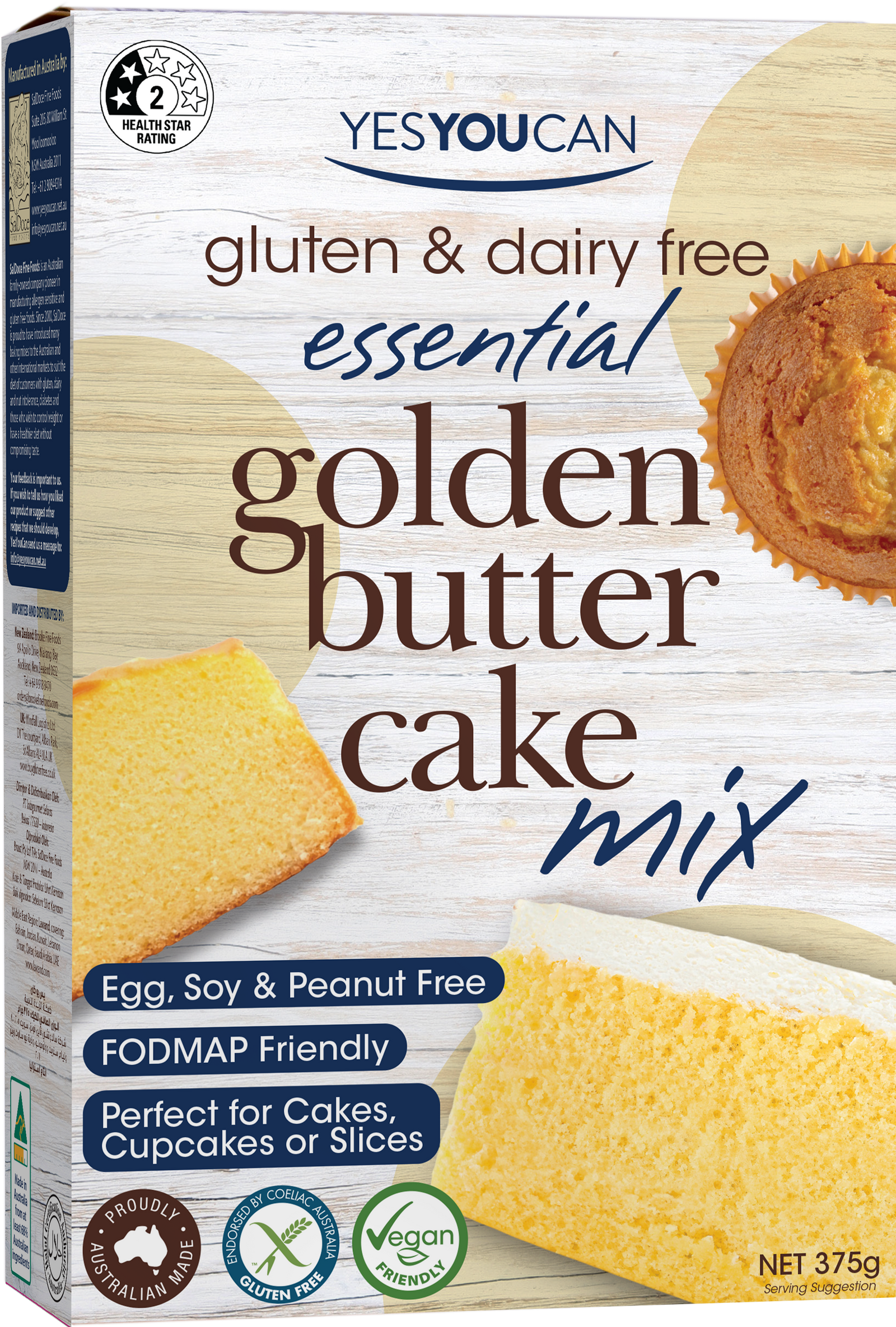 yesyoucan australia golden butter cake cupcake essential gluten dairy freeegg soy peanut fodmap