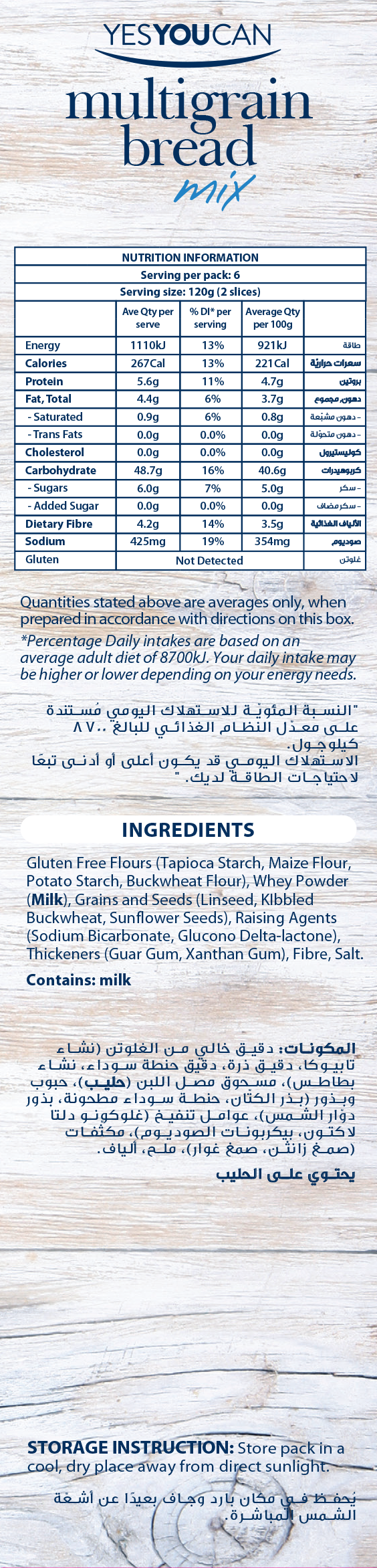 yesyoucan australia multigrain bread gluten free fibre protein egg soy peanut free