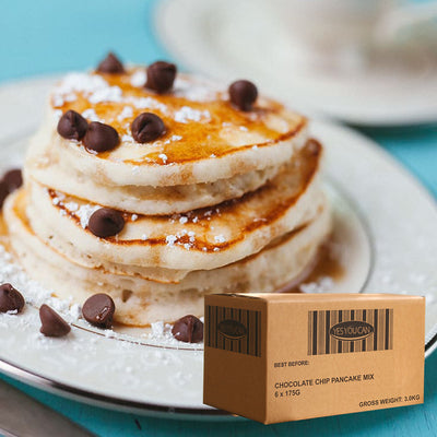 chocolate chip pancake gluten free yesyoucan front image product photo made in australia box of 6 group bulk