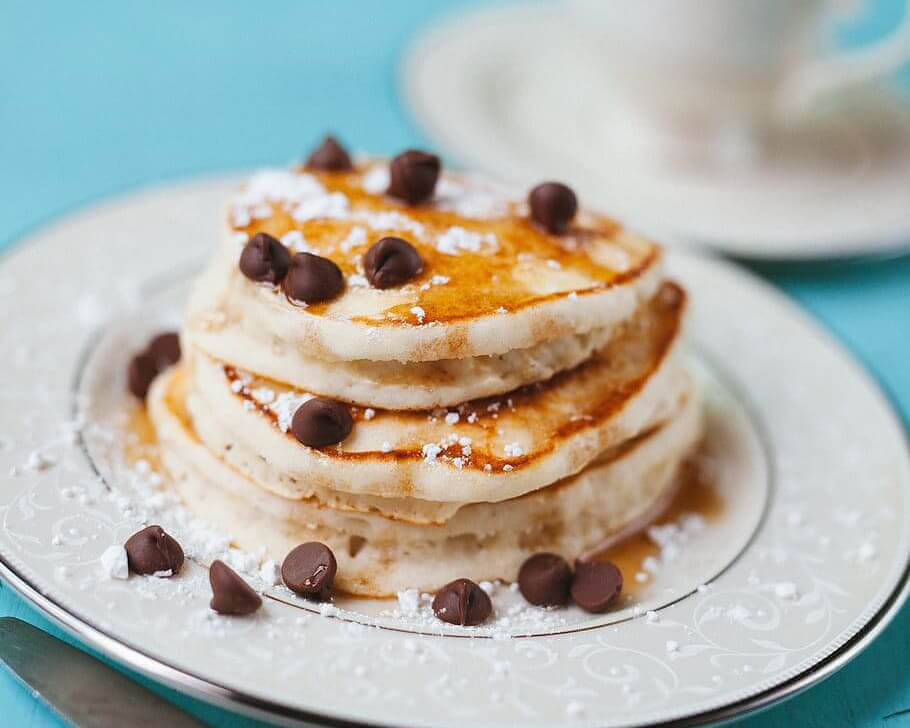  chocolate chip pancake gluten free yesyoucan front image product photo made in australia cooked prepared breakfast