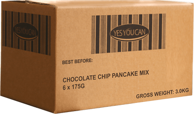 chocolate chip pancake gluten free yesyoucan front image product photo made in australia box of 6 bulk group