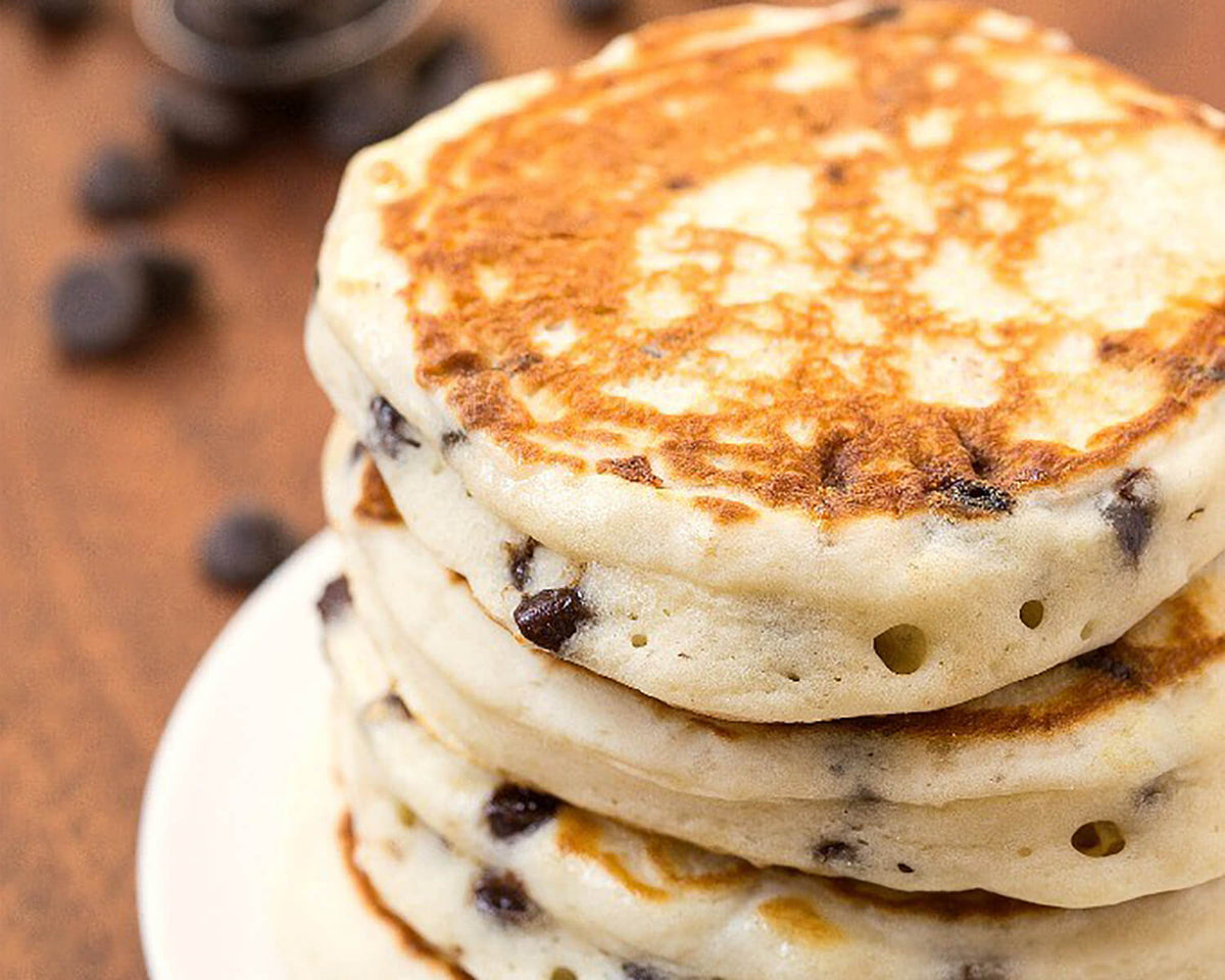  chocolate chip pancake gluten free yesyoucan front image product photo made in australia baked cooked breakfast