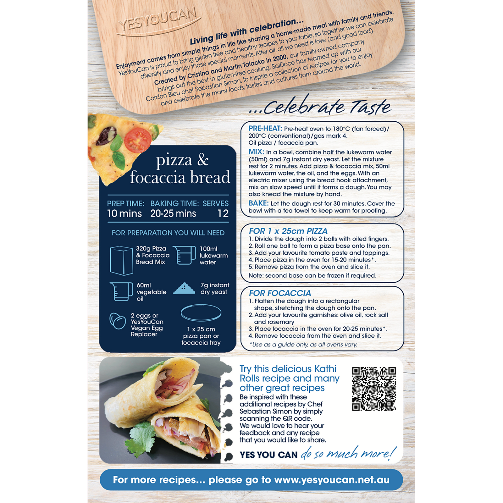yesyoucan australia pizza focaccia bread mix gluten free baking